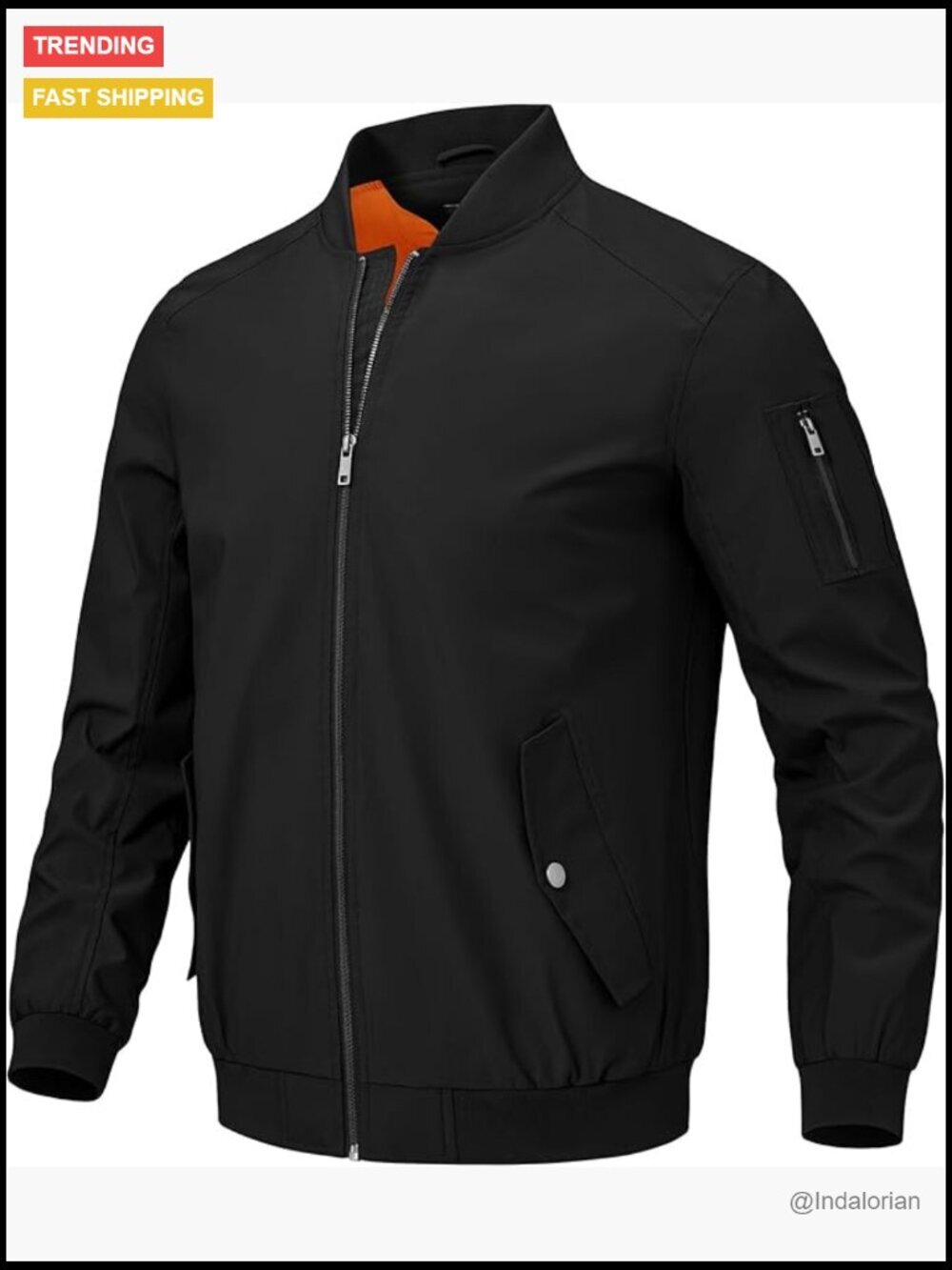 Men's Bomber Jacket Lightweight Windbreaker Polyester Casual Fall Coat